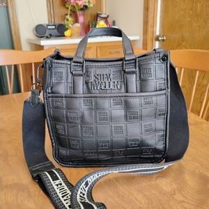 Steve Madden Black Logo "Bsidra" Mini Tote / Crossbody Bag